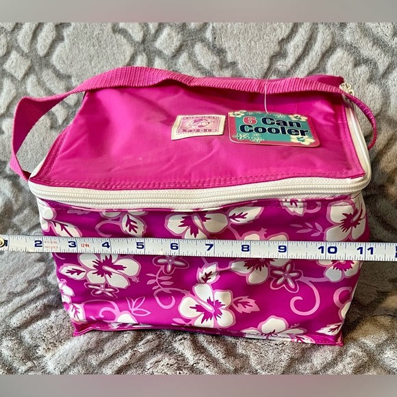 🌺 NWT Pink Floral 6-Can Soft Cooler by American Studio - Picture 6 of 7